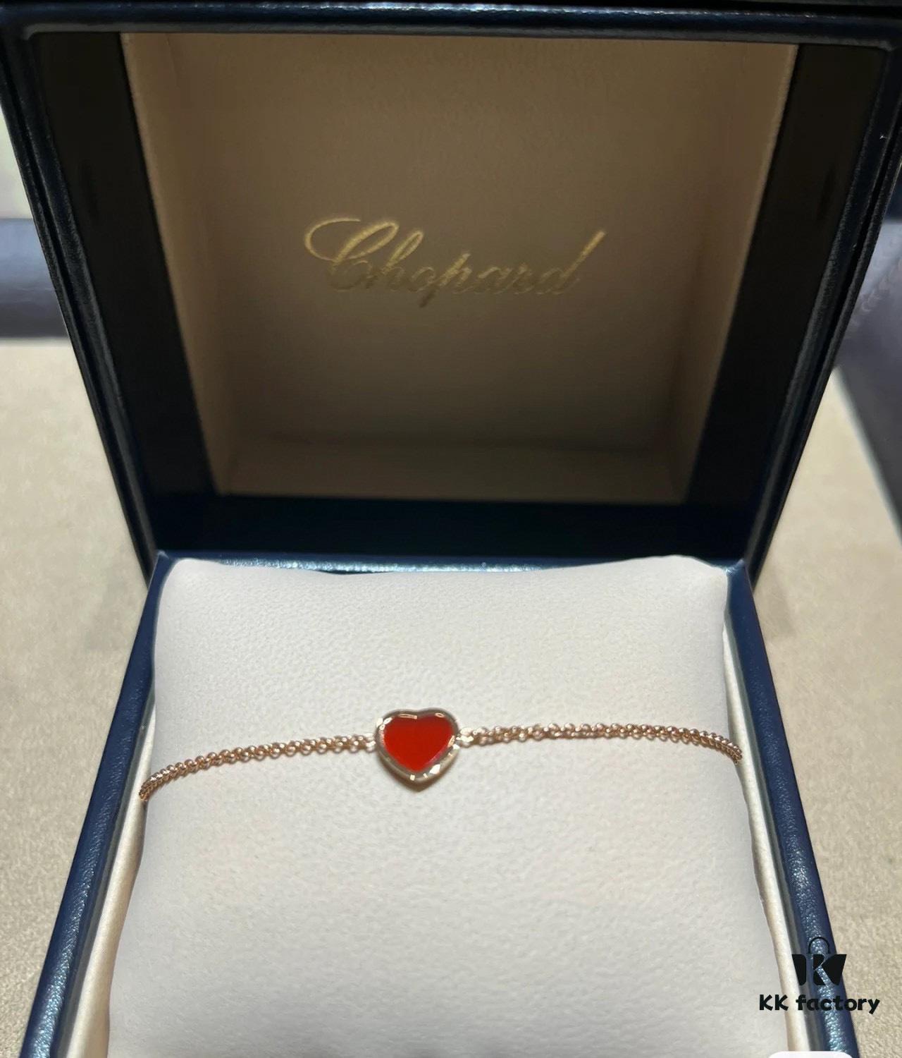 Chopard Angel Hand Chain - Chopard Lucky Symbol with Iconic Moving Diamond, 18K Gold Plated, Original Logo and Authentic Tag, Adjustable Length Chopard Heart Bracelet 53581075