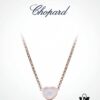 Chopard Necklace – Chopard Love Pendant with Iconic Dancing Diamonds, 18K Rose Gold Plated, Adjustable Chain, Original Logo and Tag