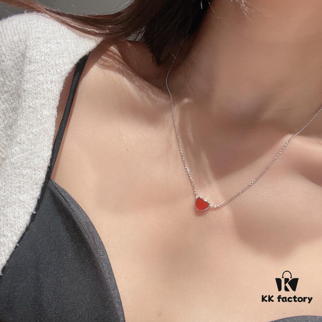 Chopard Necklace: Lucky Chopard with Iconic Moving Diamonds in Electroplated 18K Rose Gold, Adjustable Heart Pendant with Original Logo and Authentic Tag