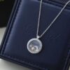 Chopard High-Version CNC Craft Necklace with Sun, Moon and Stars, 18K Rose Gold Original Logo, Adjustable Length, Featuring Brand's Iconic Moving Diamond Inside Glass