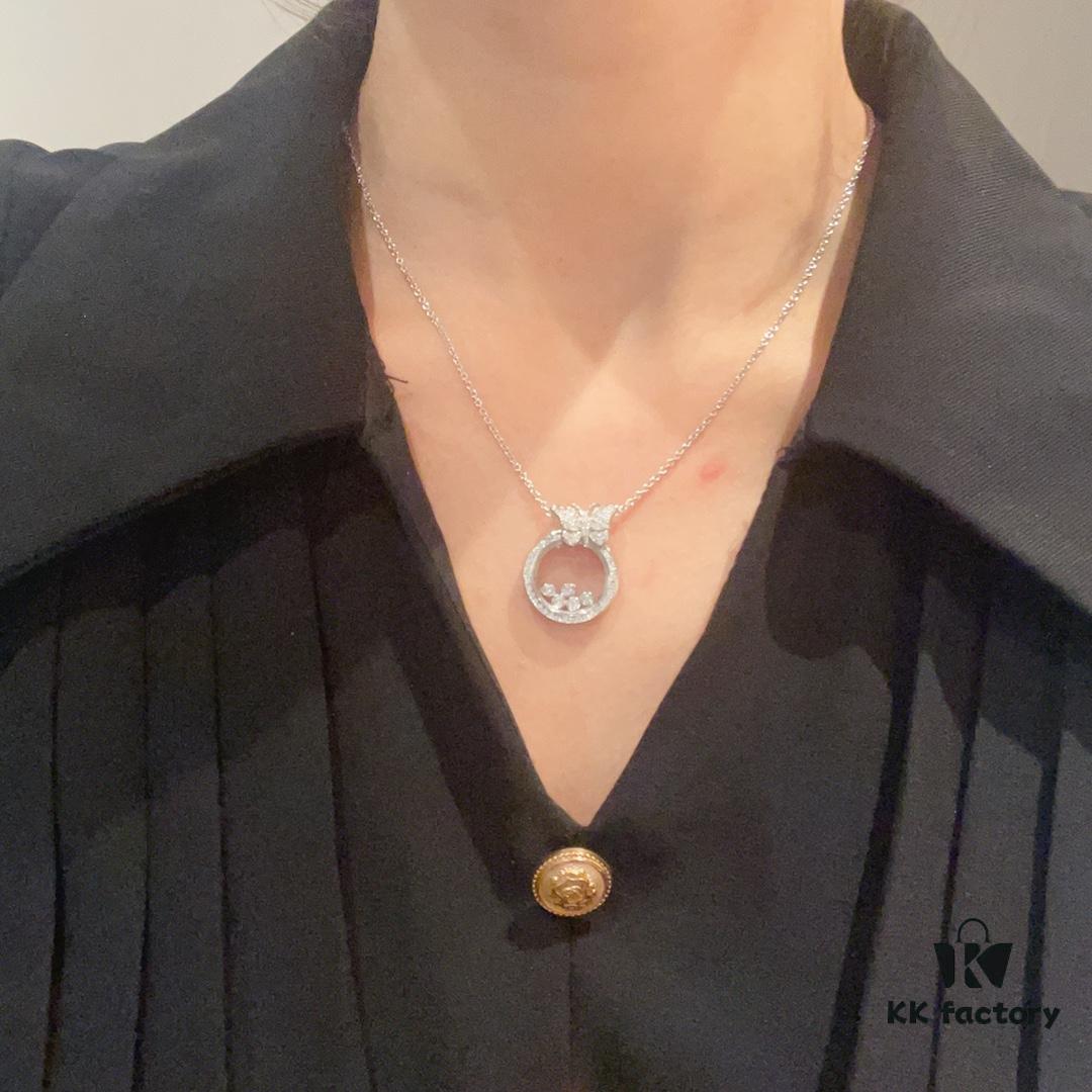 Chopard 👼 Chopard Necklace with Lucky and Iconic Moving Diamonds, 18K Rose Gold, Original Logo, Adjustable Chain Length