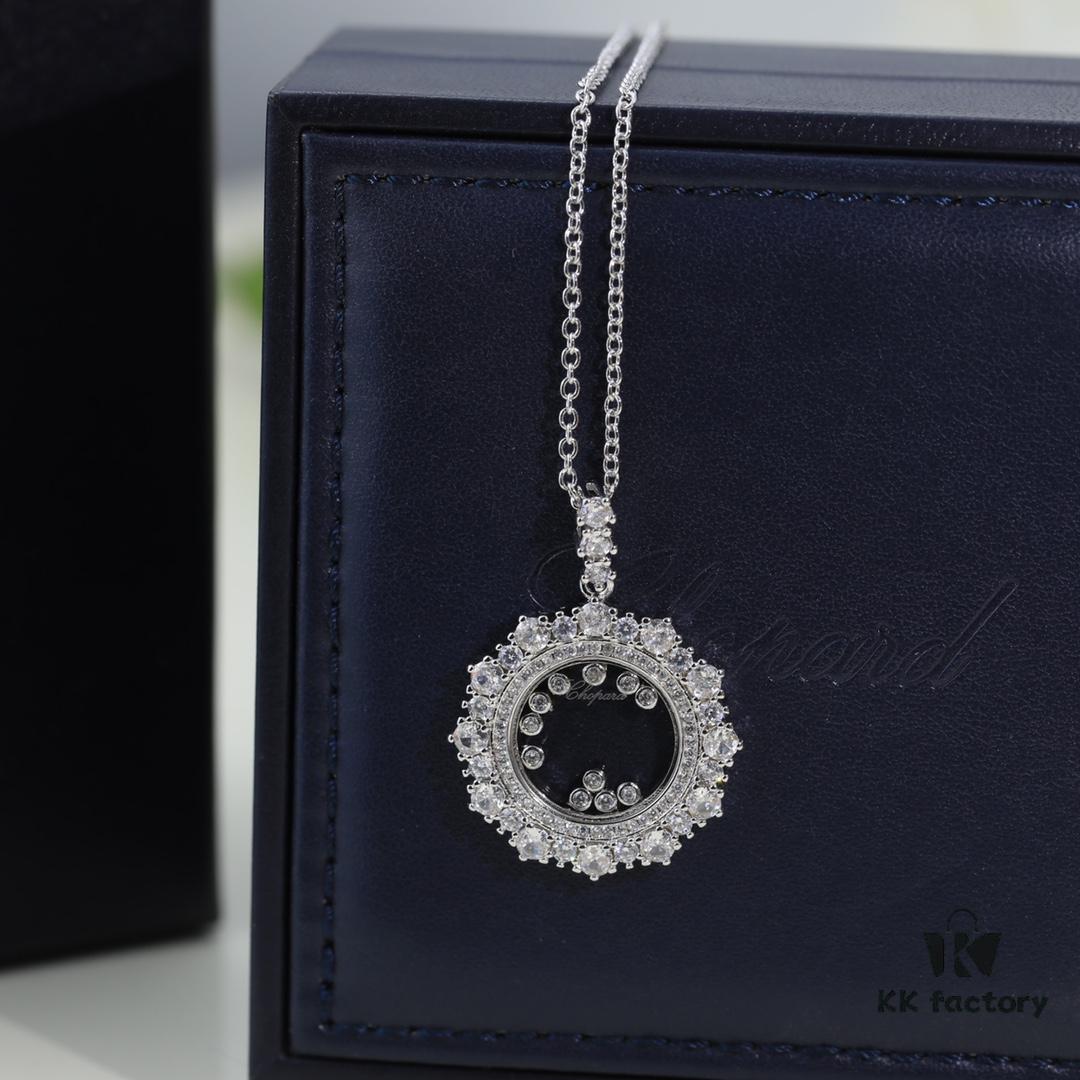 Chopard Necklace: Chopard's Luck and Iconic Moving Diamond, 18K Rose Gold, Original Logo and Authentic Tag, Adjustable Length, Chopard Heart Necklace