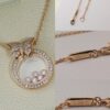 Chopard 👼 Chopard Necklace with Lucky and Iconic Moving Diamonds, 18K Rose Gold, Original Logo, Adjustable Chain Length