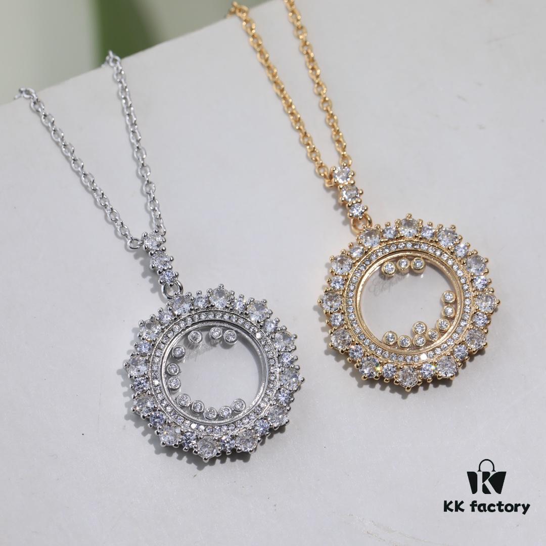 Chopard Necklace: Chopard's Luck and Iconic Moving Diamond, 18K Rose Gold, Original Logo and Authentic Tag, Adjustable Length, Chopard Heart Necklace