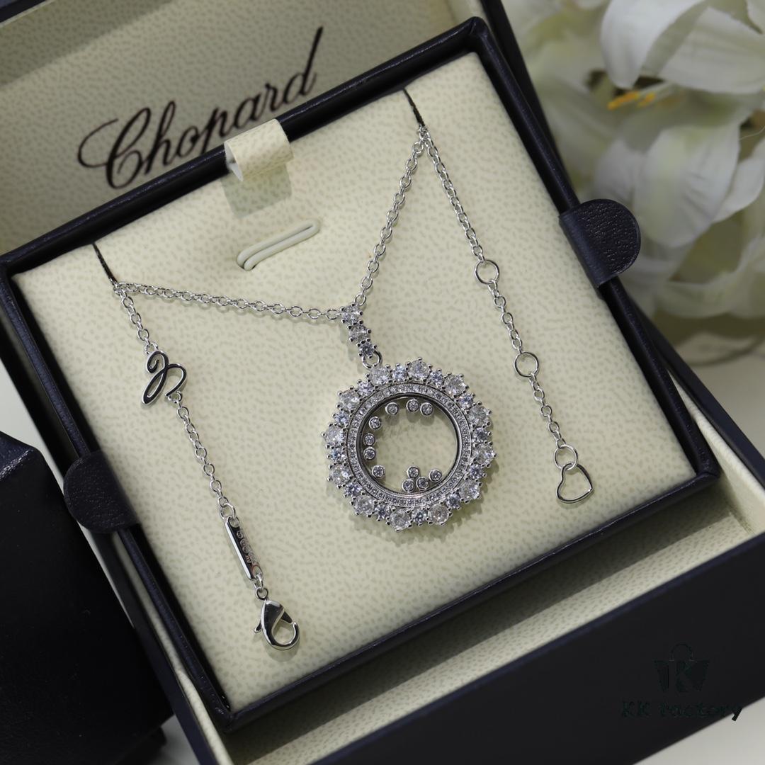 Chopard Necklace: Chopard's Luck and Iconic Moving Diamond, 18K Rose Gold, Original Logo and Authentic Tag, Adjustable Length, Chopard Heart Necklace