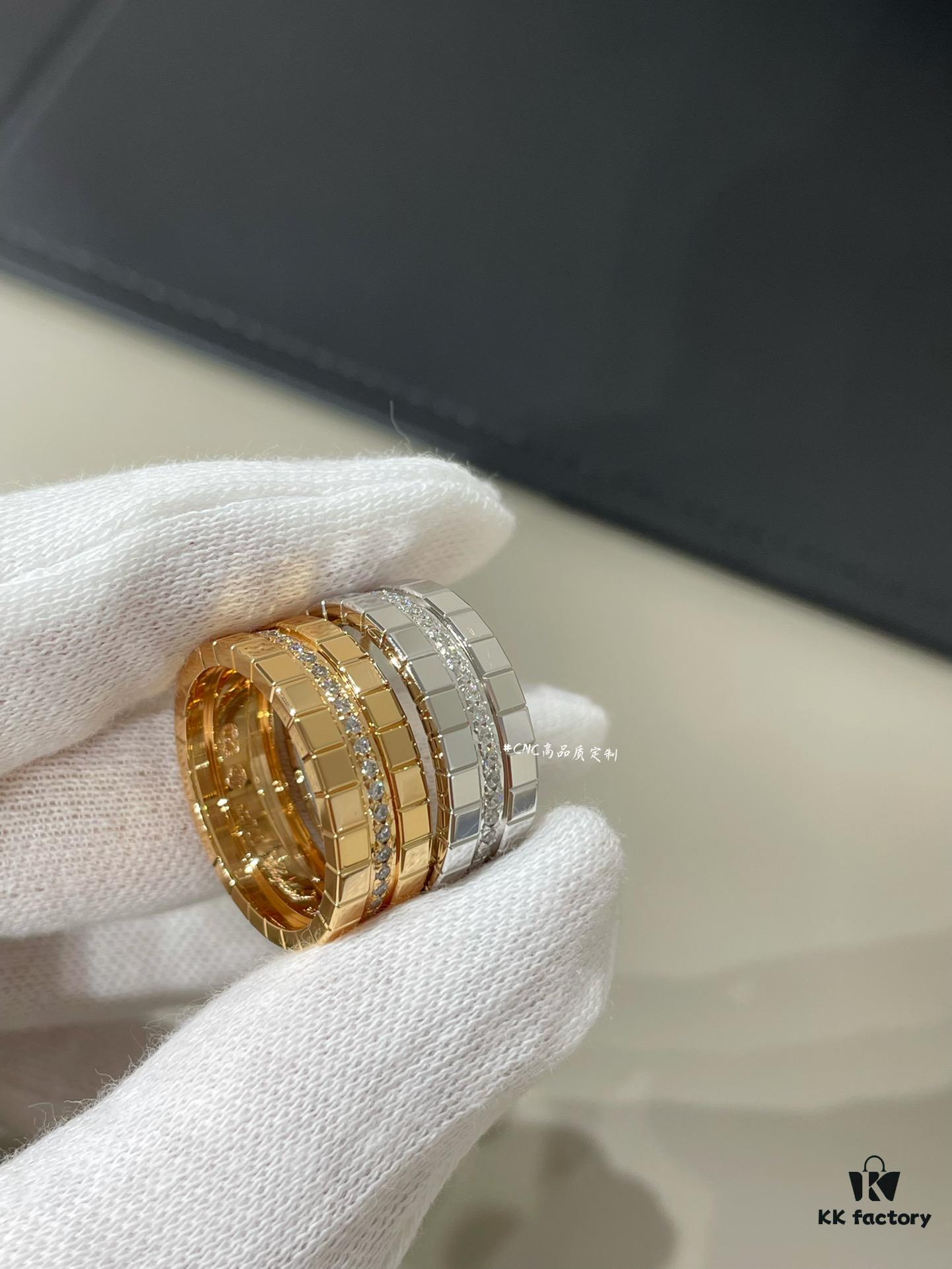 New Arrival, Chopard Ice Cube Series, Celebrity-Inspired Iced Cube Ring 💍 Custom Precision-Carved Wide Version with Diamonds