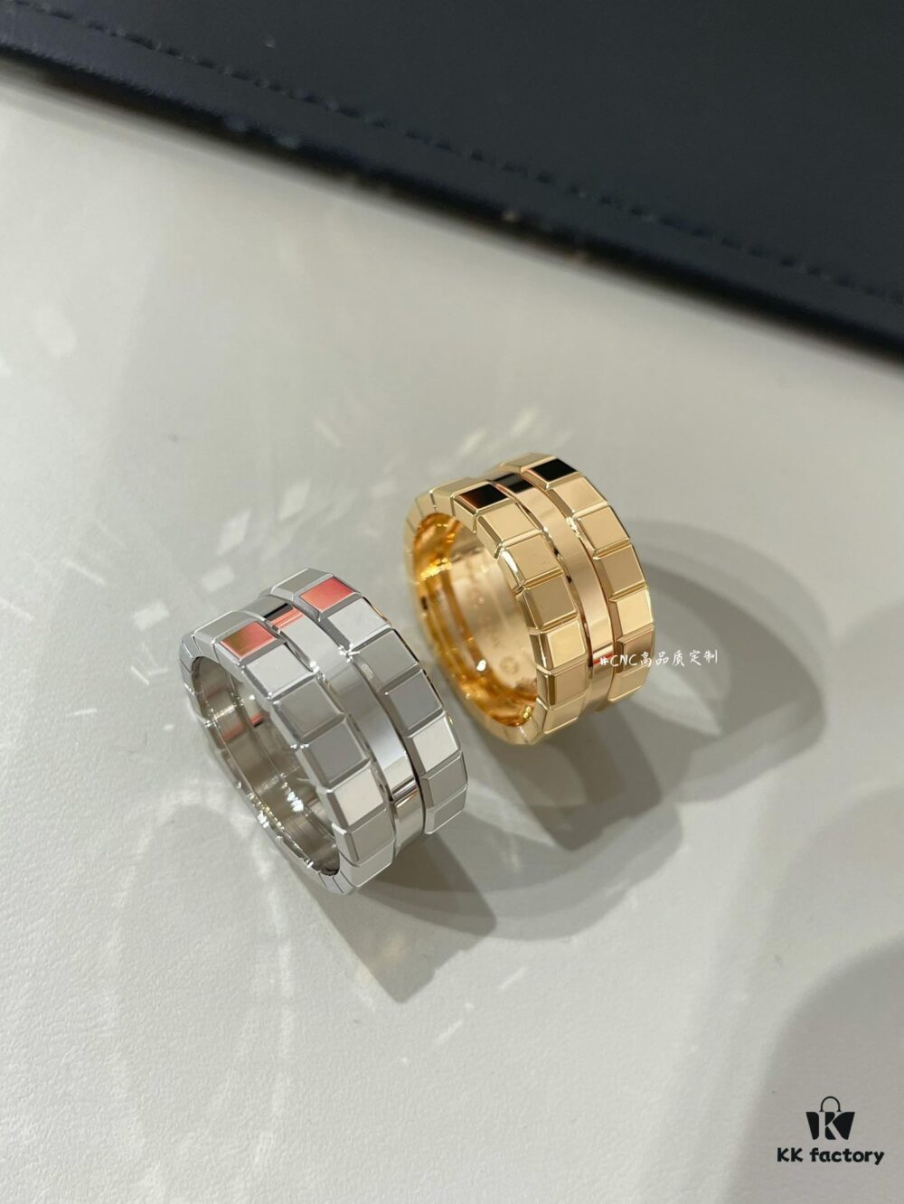 New Chopard Ice Cube Series, Wide Polished Ice Ring, CNC Precision Carved Version (Same as Zhang Linghe's Style)