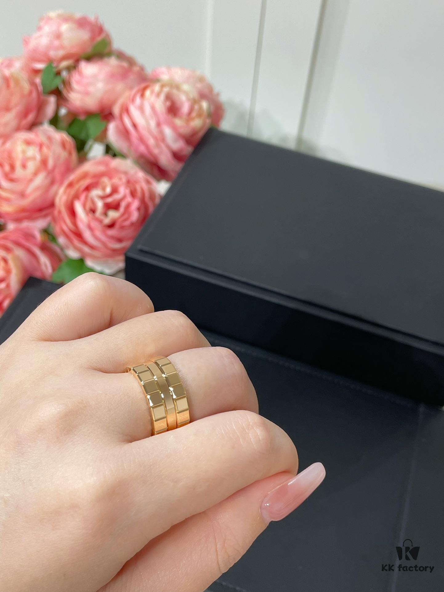 New Chopard Ice Cube Series, Wide Polished Ice Ring, CNC Precision Carved Version (Same as Zhang Linghe's Style)