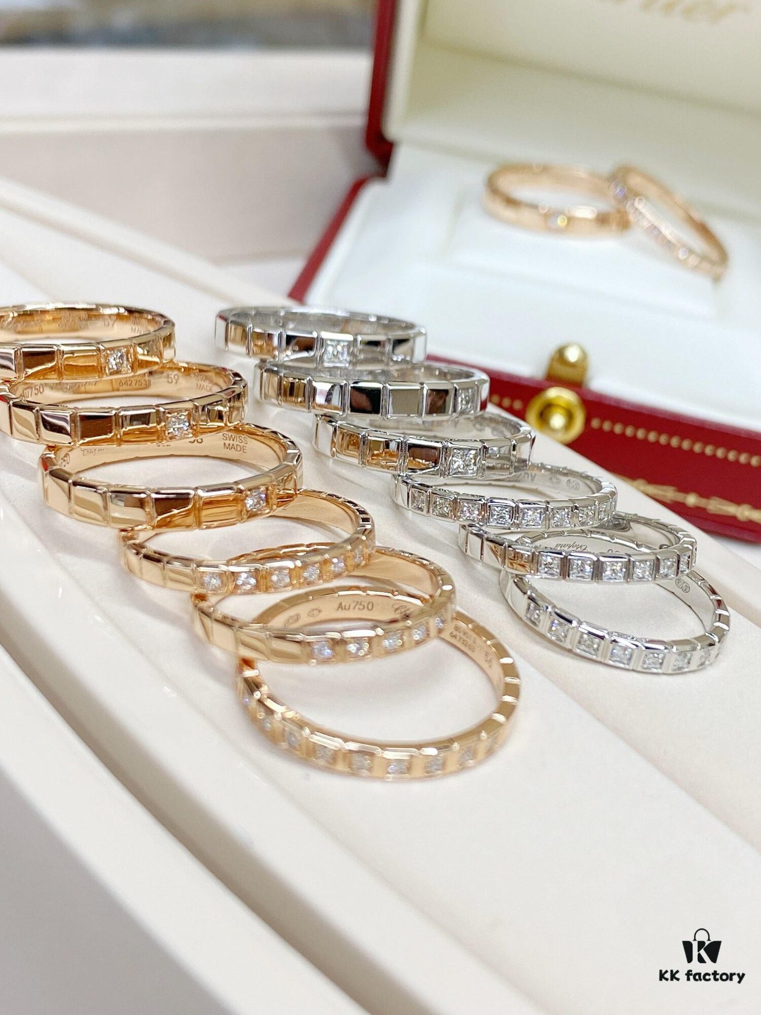 New Arrival ♥️ Chopard Happy Diamonds Square Candy Couple Ring 💍