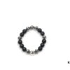 Chrome Hearts Obsidian Bracelet Full Bead Cross Design