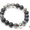 Chrome Hearts Obsidian Bracelet Full Bead Cross Design