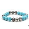 Chrome Hearts Turquoise Bracelet with Full Bead Cross Design