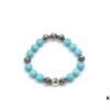 Chrome Hearts Turquoise Bracelet with Full Bead Cross Design