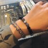 Chrome Hearts Obsidian Bracelet Full Bead Cross Design