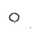 Chrome Hearts Obsidian Bracelet with Cross and Ball Detail