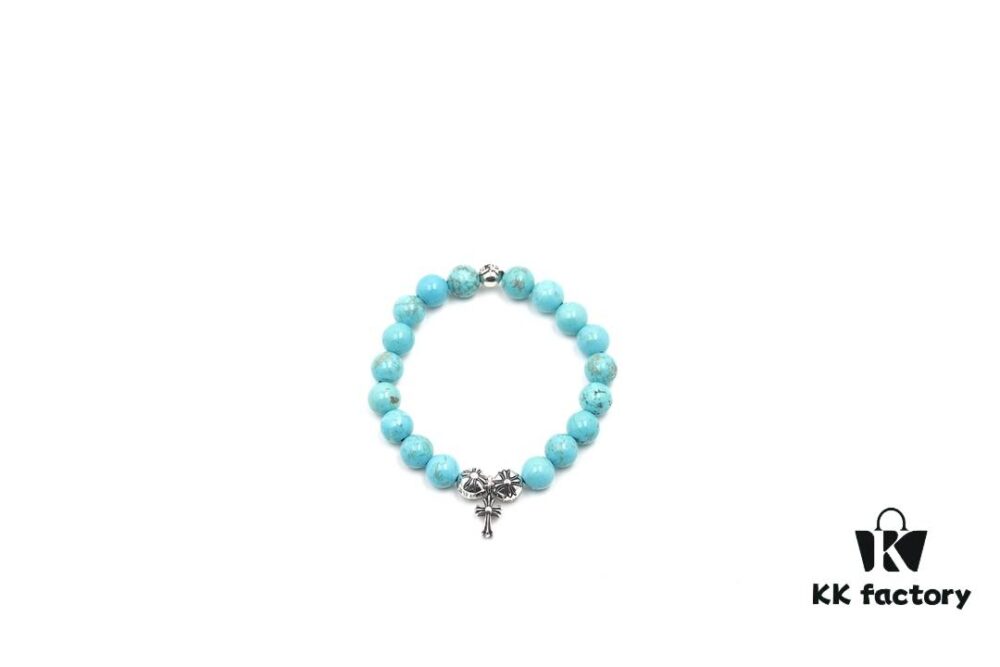 Chrome Hearts Turquoise Bracelet with Crossflower Detail