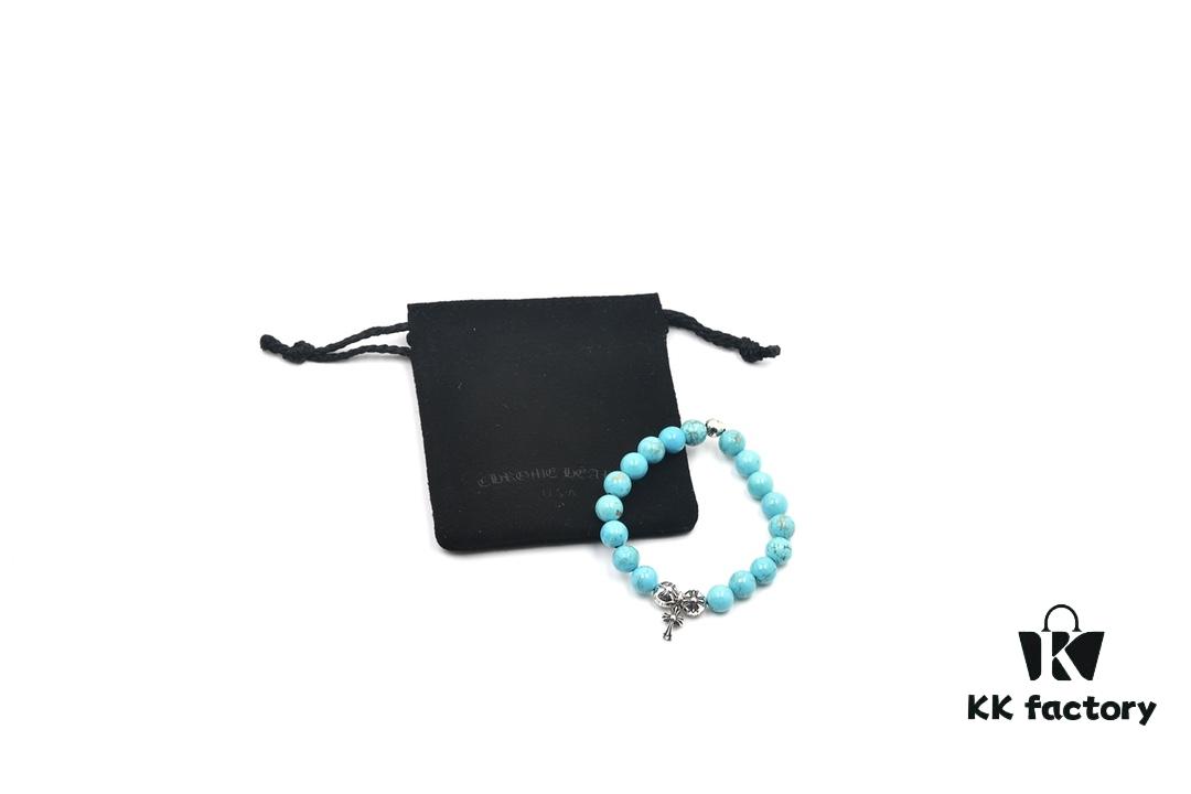 Chrome Hearts Turquoise Bracelet with Crossflower Detail