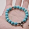 Chrome Hearts Turquoise Bracelet with Crossflower Detail