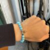 Chrome Hearts Turquoise Bracelet with Crossflower Detail