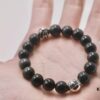 Chrome Hearts Obsidian Bracelet with Double Silver Beads