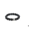 Chrome Hearts Obsidian Bracelet with Single Silver Bead