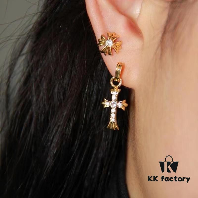 Must-Have Cross Stud Earrings for Fashion-Forward Individuals, Four Styles Available