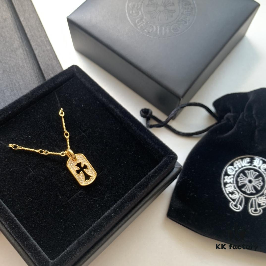 Kuroki Must-Have Streetwear Item: Fully Diamond-Encrusted Hollow Cross Cube Necklace