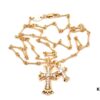 Chrome Hearts 22K Gold-Plated Double Cross Necklace