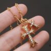Chrome Hearts 22K Gold-Plated Double Cross Necklace