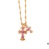 Chrome Hearts 22K Gold Plated Red Diamond Double Cross Necklace
