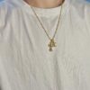 Chrome Hearts 22K Gold-Plated Double Cross Necklace