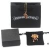 Chrome Hearts 22K Gold Plated Red Diamond Double Cross Necklace