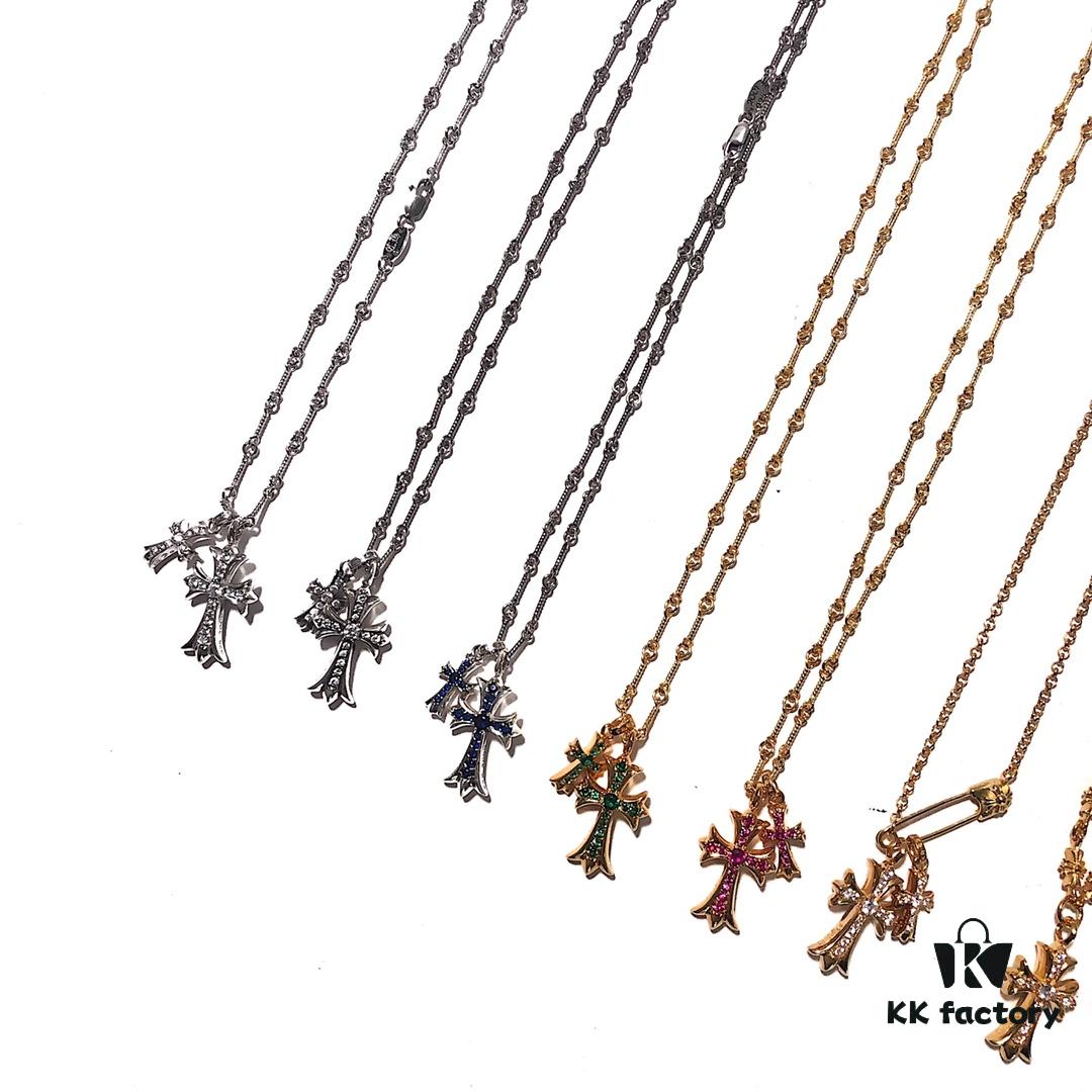 Chrome Hearts Crocodile Double Cross Series Necklace