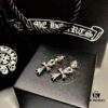 Chrome Hearts Cross Earrings, Classic Style, S925 Sterling Silver