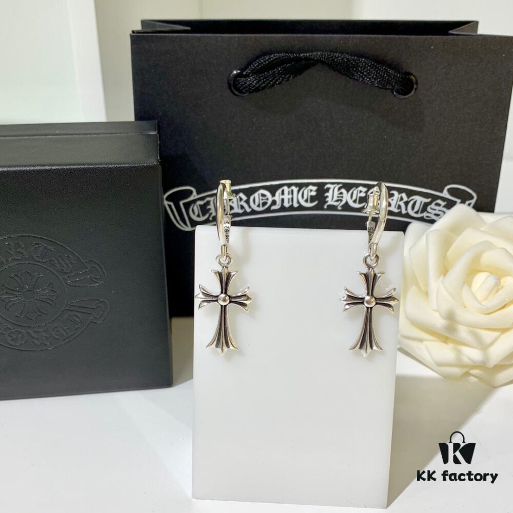 Luo Xin Cross Earrings! The Hottest Style Among Today's Internet Celebrities! S925 Sterling Silver with Full Original Packaging
