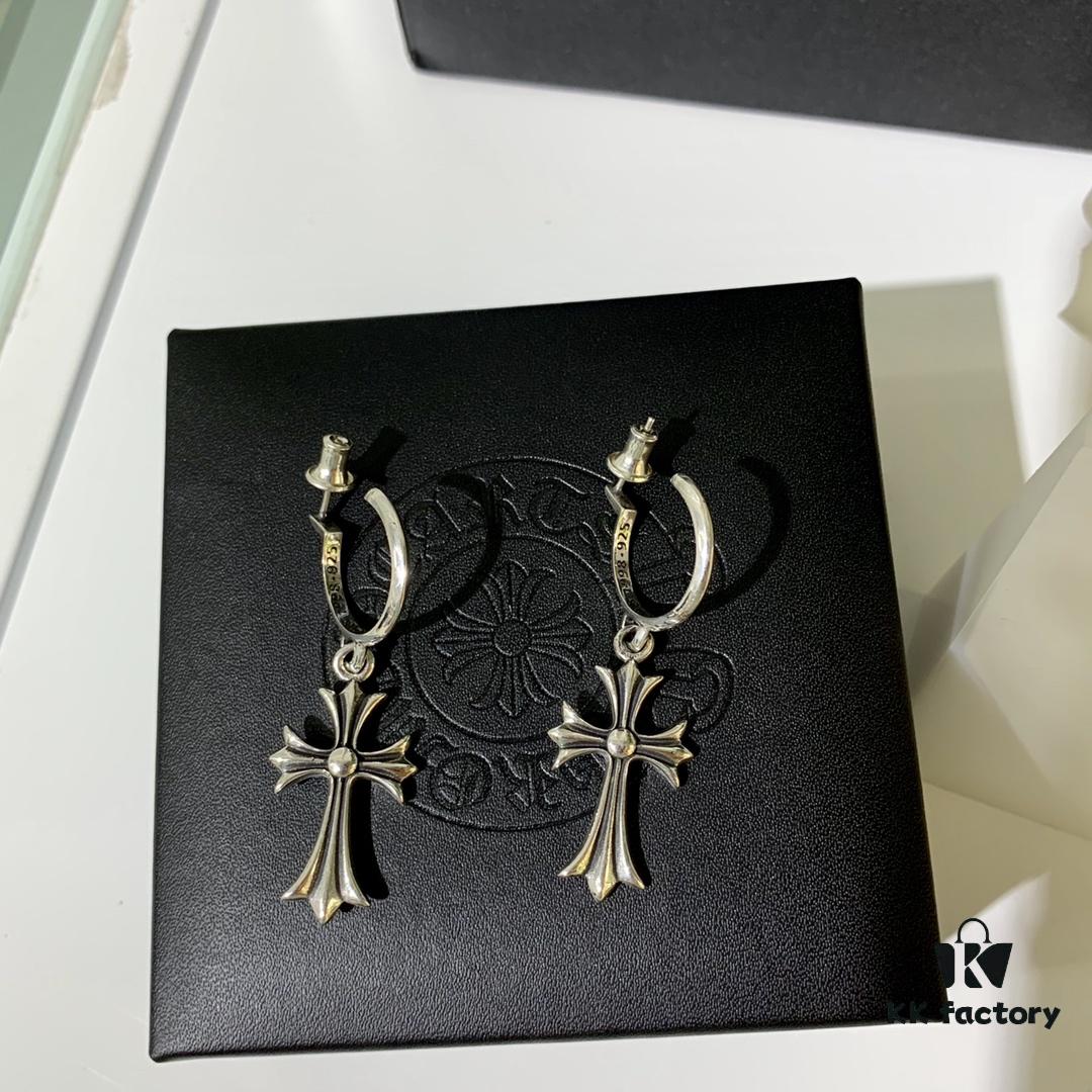 Luo Xin Cross Earrings! The Hottest Style Among Today's Internet Celebrities! S925 Sterling Silver with Full Original Packaging
