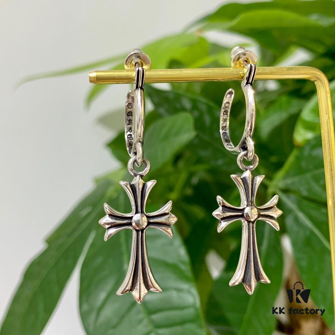 Luo Xin Cross Earrings! The Hottest Style Among Today's Internet Celebrities! S925 Sterling Silver with Full Original Packaging