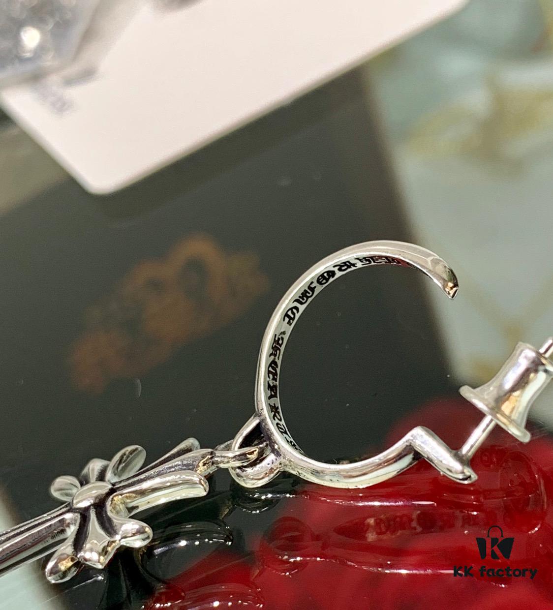 Luo Xin Cross Earrings! The Hottest Style Among Today's Internet Celebrities! S925 Sterling Silver with Full Original Packaging