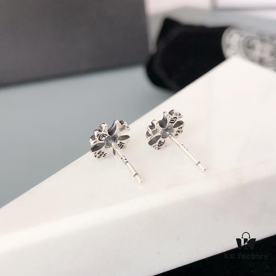 S925 Pure Silver! Counter Ear Studs! Chrome Hearts Style, Casual and Individual, Perfect for Everyday Wear