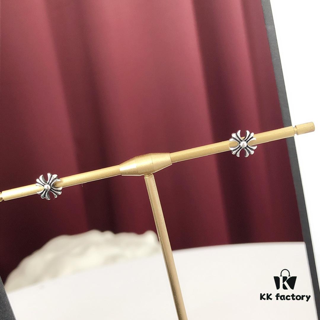 S925 Pure Silver! Counter Ear Studs! Chrome Hearts Style, Casual and Individual, Perfect for Everyday Wear