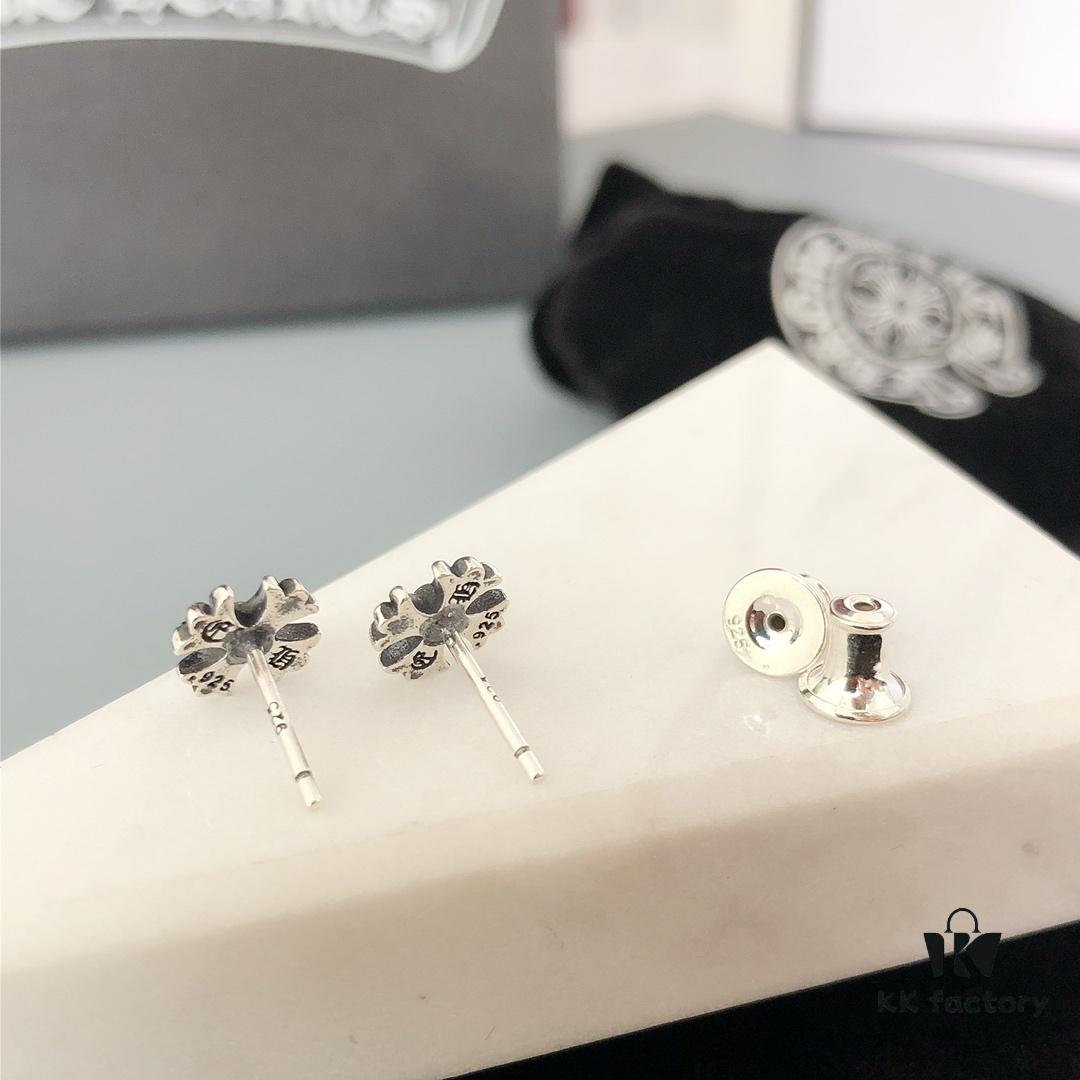 S925 Pure Silver! Counter Ear Studs! Chrome Hearts Style, Casual and Individual, Perfect for Everyday Wear