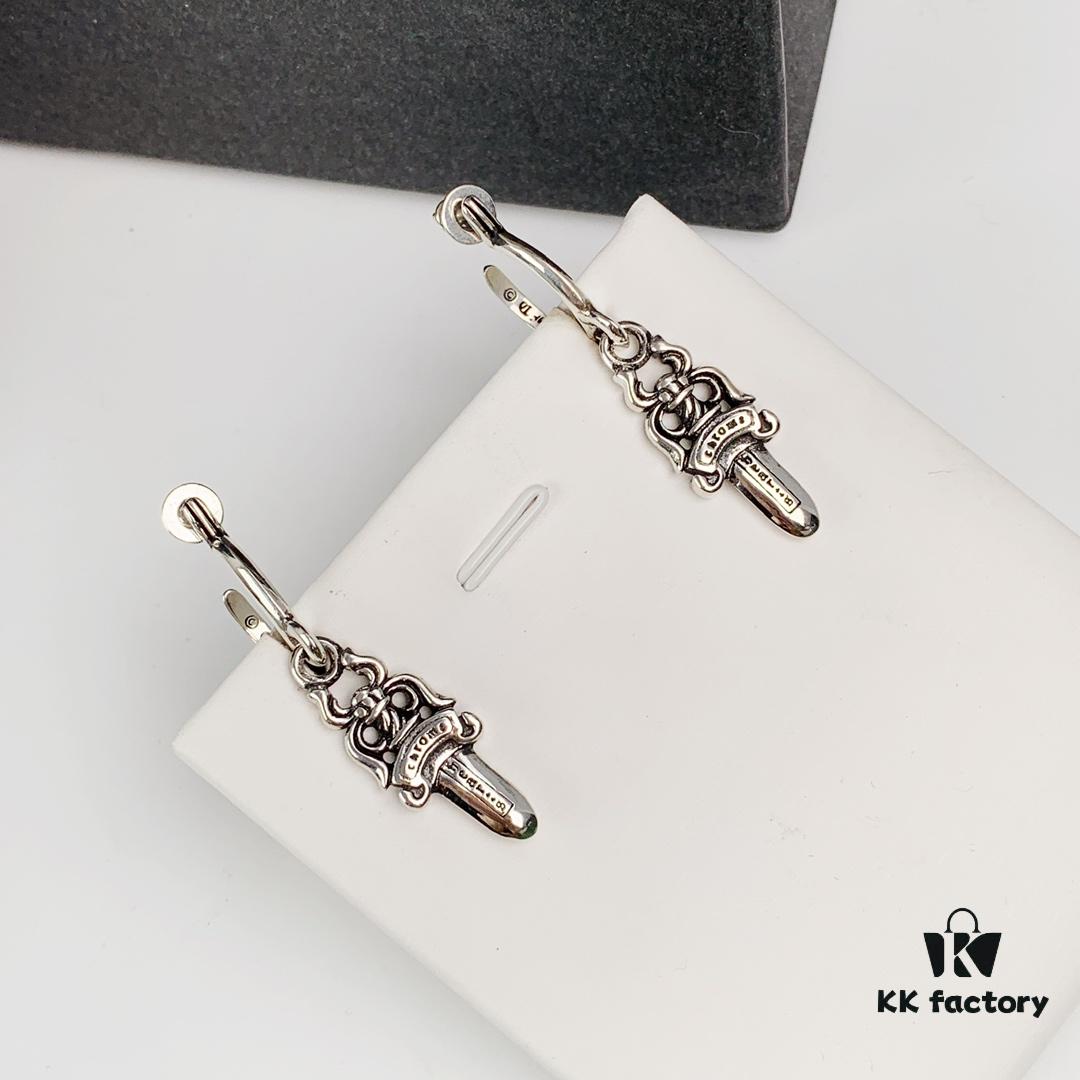 Chrome Hearts Double-Sided Sword Earrings