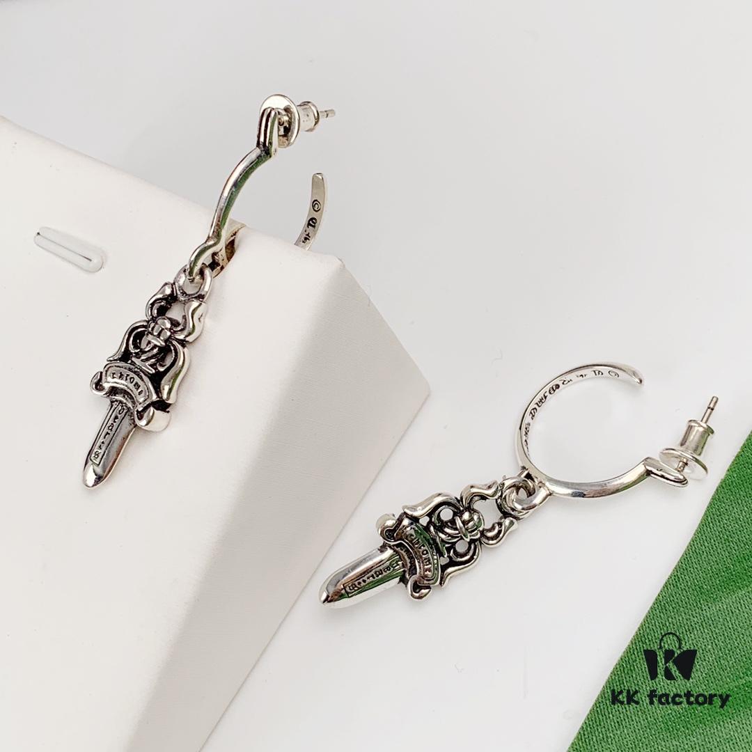 Chrome Hearts Double-Sided Sword Earrings