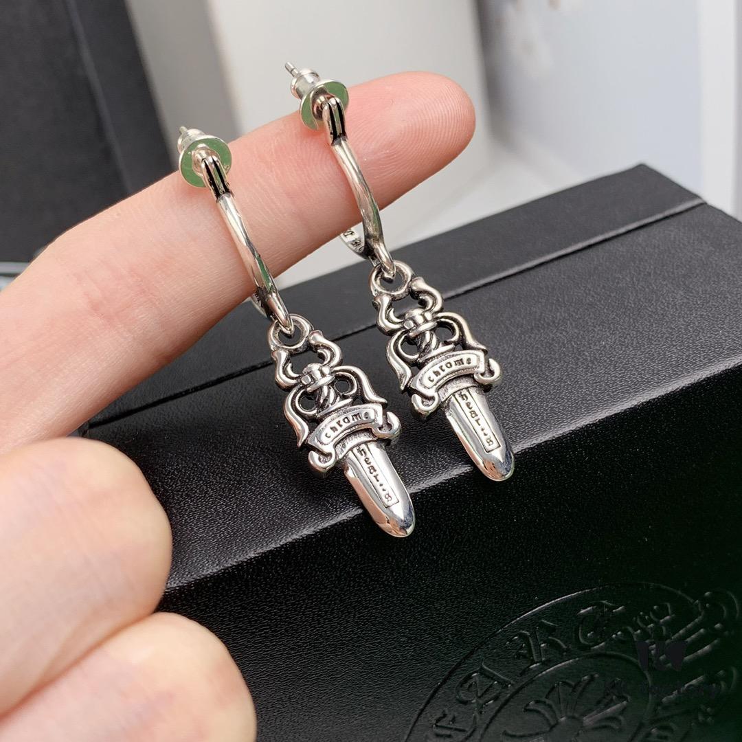 Chrome Hearts Double-Sided Sword Earrings