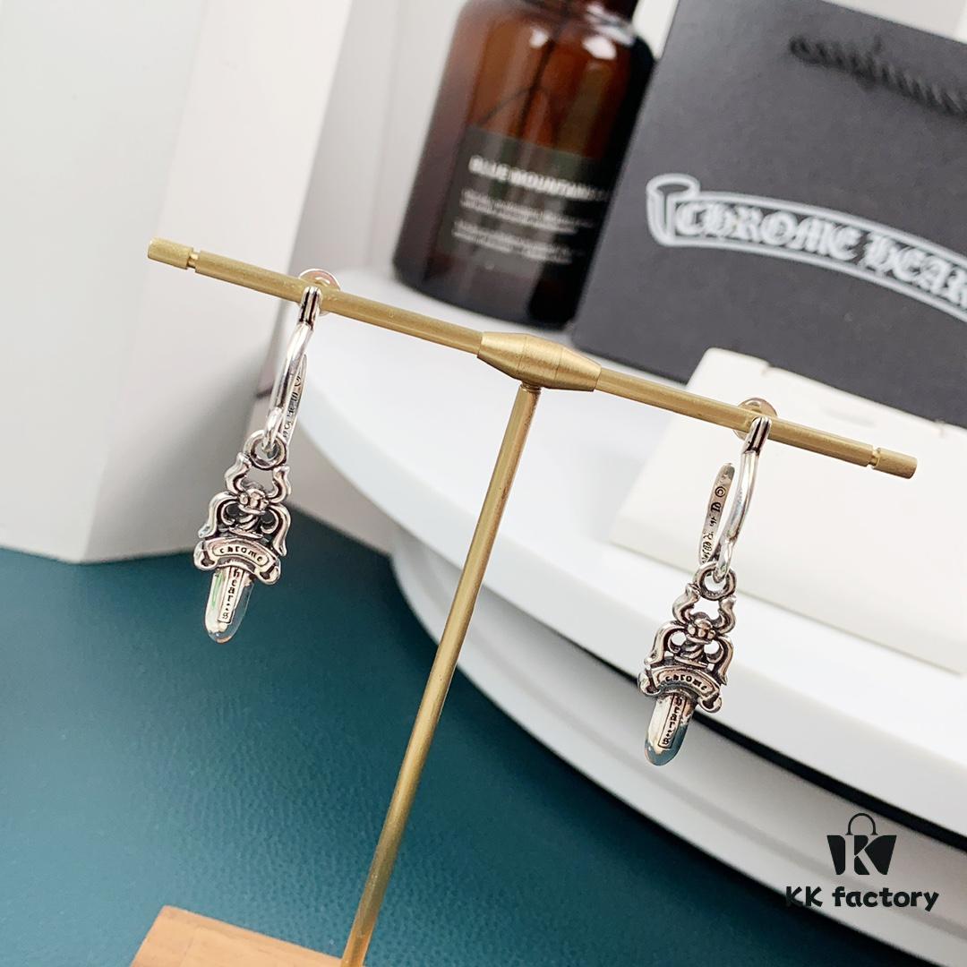 Chrome Hearts Double-Sided Sword Earrings