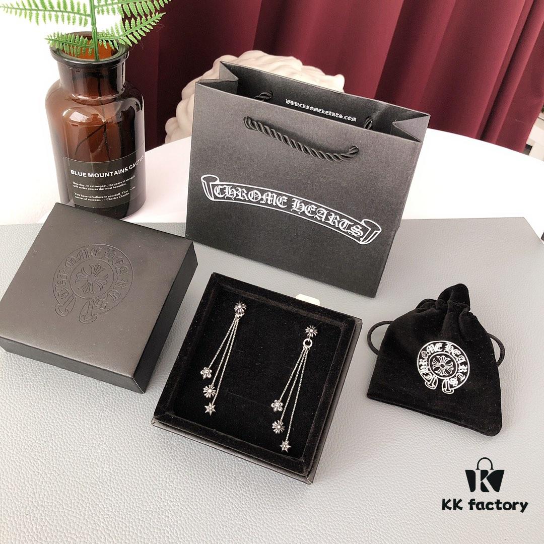 Chrome Hearts JoJo Three-Tassel Stud Earrings! Classic Style! Versatile and Flattering! Made of S925 Sterling Silver! Original Quality!