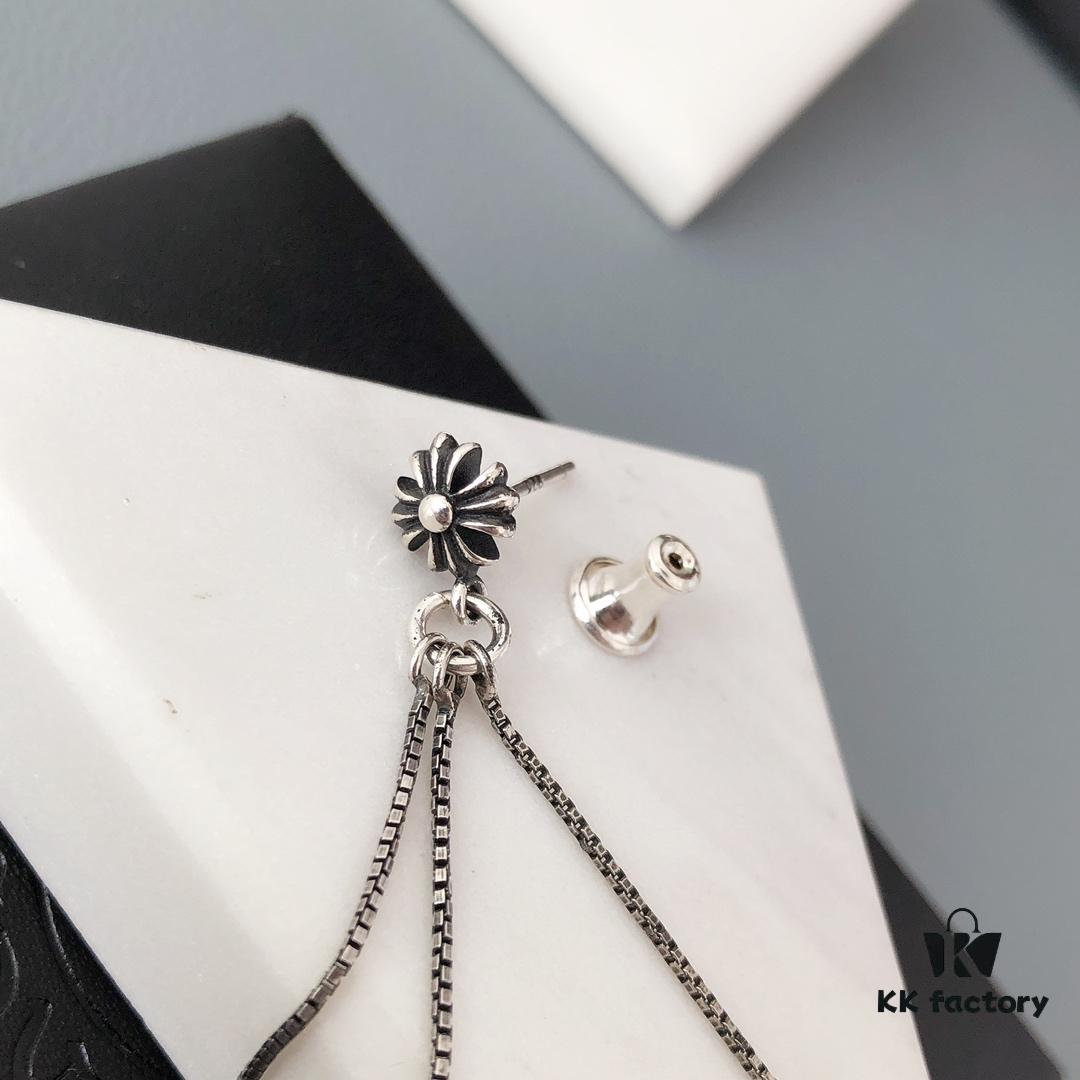 Chrome Hearts JoJo Three-Tassel Stud Earrings! Classic Style! Versatile and Flattering! Made of S925 Sterling Silver! Original Quality!