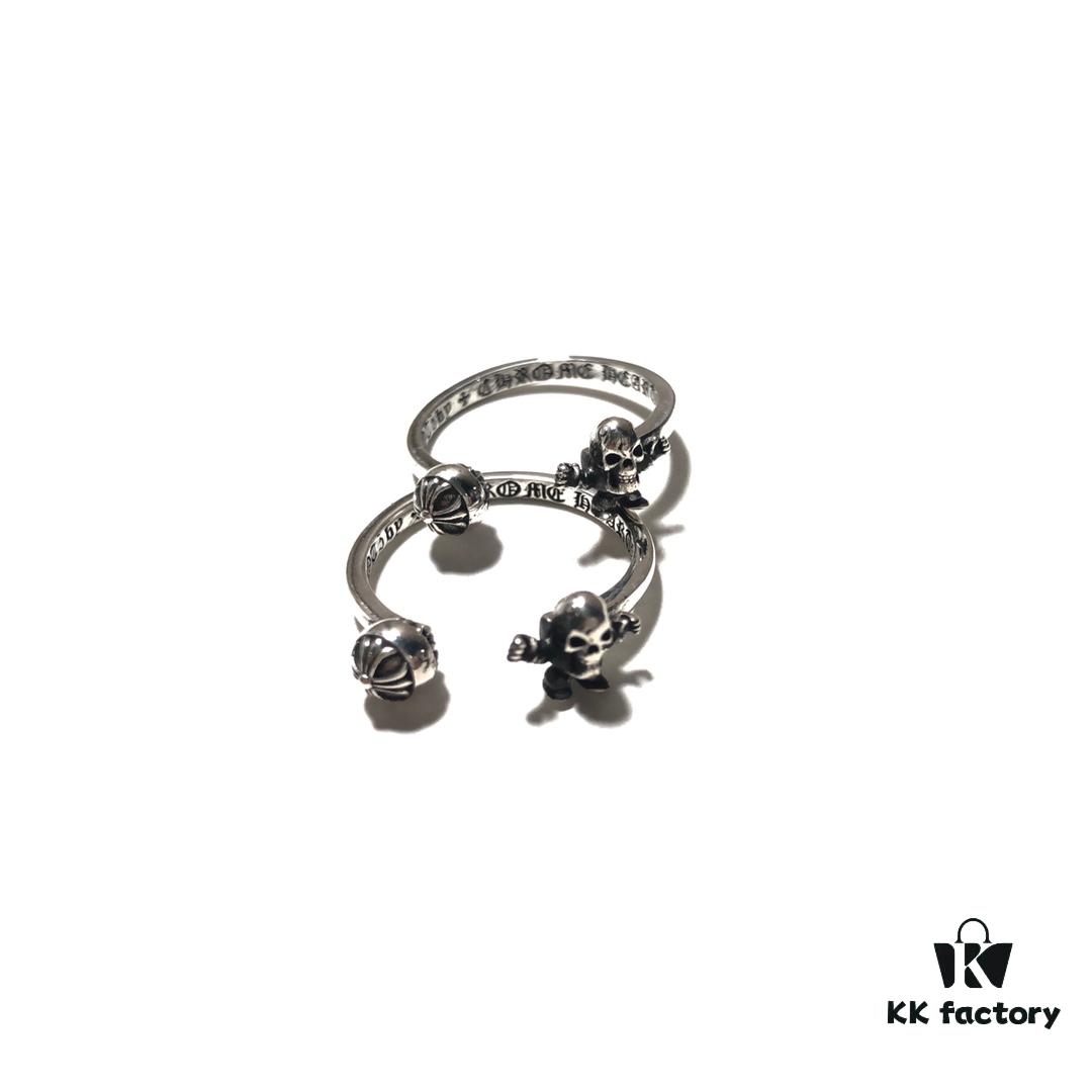 Chrome Hearts Open FOTI Skull Ring with Oxidized Finish
