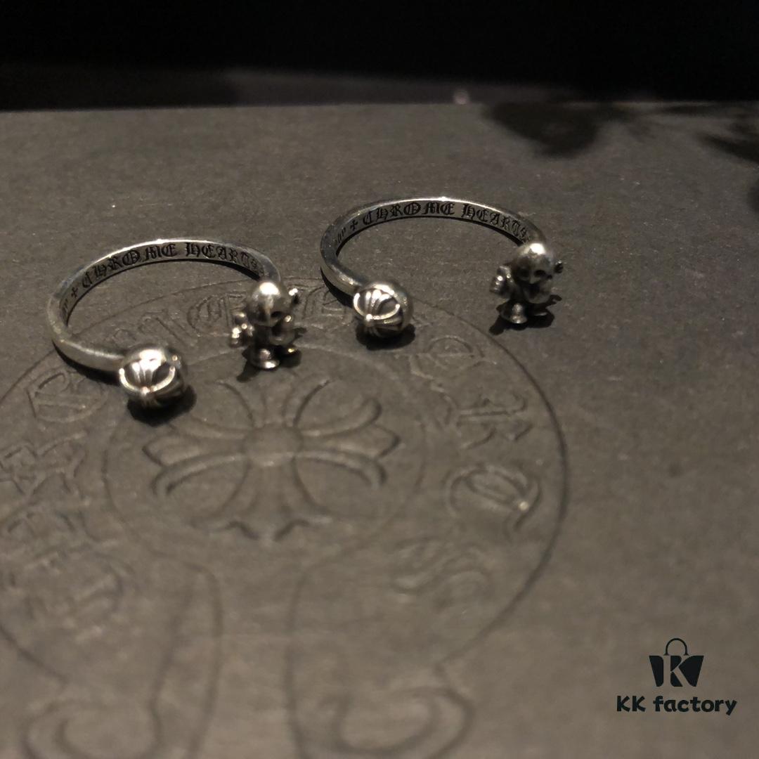 Chrome Hearts Open FOTI Skull Ring with Oxidized Finish