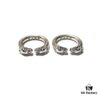 Chrome Hearts Double Dragon Dog Head Ring with Adjustable Open Design and Embossed Lettering Details